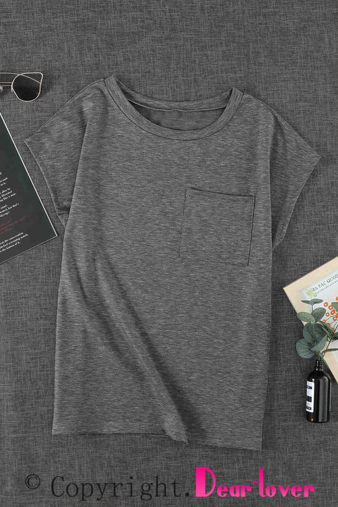 Pocketed Tee With Side Slits