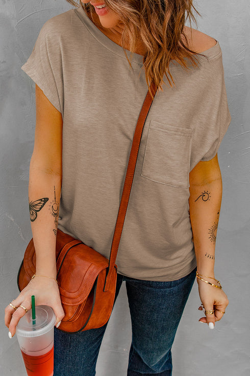 Pocketed Tee With Side Slits