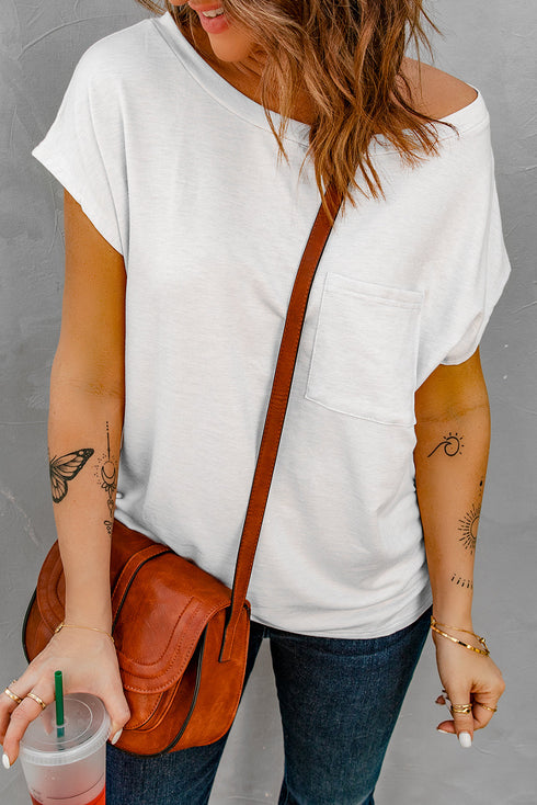 Pocketed Tee With Side Slits