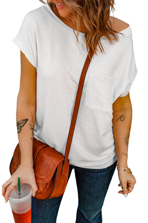 Pocketed Tee With Side Slits