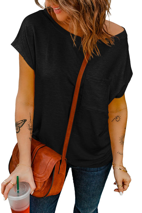 Pocketed Tee With Side Slits