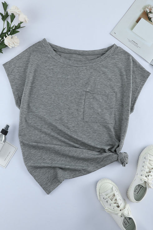 Pocketed Tee With Side Slits