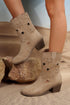 Pointed Toe Western Star Block Heel Boots