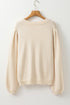 Pointelle Cable Knit Button Front Long Sleeve Cardigan