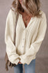 Pointelle Cable Knit Button Front Long Sleeve Cardigan