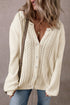Pointelle Cable Knit Button Front Long Sleeve Cardigan