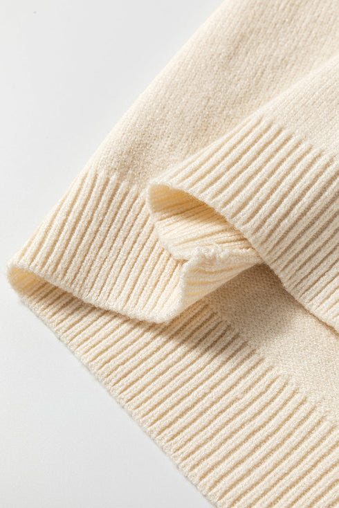 Pointelle Cable Knit Button Front Long Sleeve Cardigan