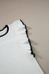 Pointelle Knit Flutter Sleeve Textured Crew Neck Top