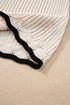 Pointelle Knit Flutter Sleeve Textured Crew Neck Top