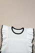 Pointelle Knit Flutter Sleeve Textured Crew Neck Top