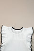 Pointelle Knit Flutter Sleeve Textured Crew Neck Top