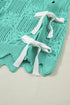 Pointelle Knit Patterned Scalloped Trim Short Sleeve Sweater