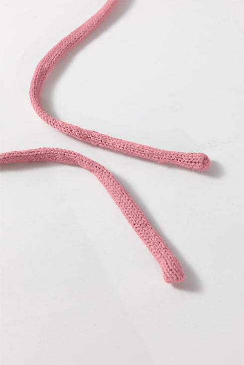 Pointelle Knit Raglan Sleeve Hooded Sweater