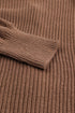 Pointelle Sleeve Ribbed V Neck Button Front Cardigan