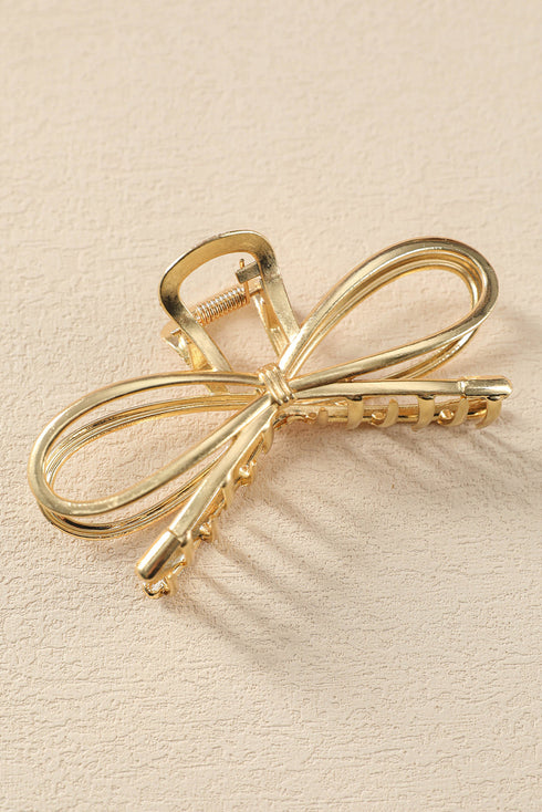 Polished Alloy Bow Knot Hair Claw Clip