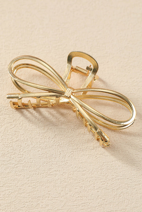 Polished Alloy Bow Knot Hair Claw Clip