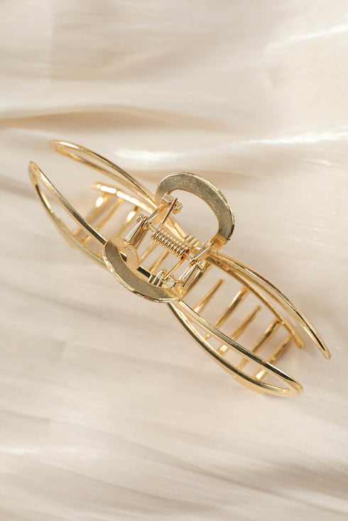 Polished Alloy Bow Knot Hair Claw Clip