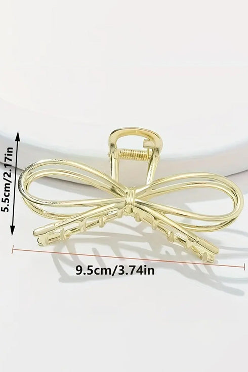 Polished Alloy Bow Knot Hair Claw Clip