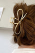 Polished Alloy Bow Knot Hair Claw Clip