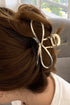Polished Alloy Bow Knot Hair Claw Clip