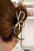 Polished Alloy Bow Knot Hair Claw Clip
