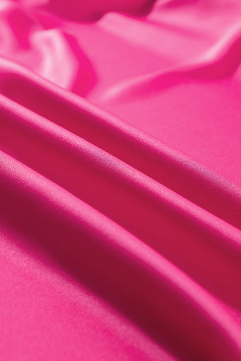 Polished Button Collar Satin Shift Mini Dress