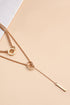 Polished Double Layer Geometric Pendant Chain Necklace