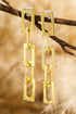 Polished High Shine Alloy Chain Link Dangle Earrings