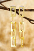 Polished High Shine Alloy Chain Link Dangle Earrings