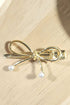 Polished Metal Bow Knot Pearl Accent Hair Clip