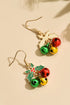 Polished Metal Jingle Bell Motif Dangle Earrings