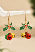 Polished Metal Jingle Bell Motif Dangle Earrings