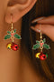 Polished Metal Jingle Bell Motif Dangle Earrings
