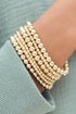 Polished Plated Bead And Chain Layered Bracelet Set
