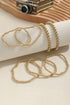 Polished Plated Bead And Chain Layered Bracelet Set