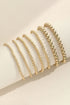 Polished Plated Bead And Chain Layered Bracelet Set