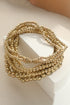 Polished Plated Bead And Chain Layered Bracelet Set
