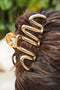 Polished Zinc Alloy Sculptural Wave Hair Clip