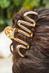 Polished Zinc Alloy Sculptural Wave Hair Clip