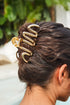 Polished Zinc Alloy Sculptural Wave Hair Clip