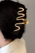 Polished Zinc Alloy Sculptural Wave Hair Clip