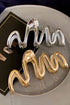 Polished Zinc Alloy Sculptural Wave Hair Clip