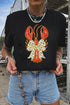 Polka Dot Bow Knot Crawfish Graphic Tee Shirt