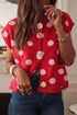 Polka Dot Button Detail Drop Shoulder Knit Sweater Vest
