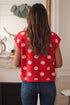 Polka Dot Button Detail Drop Shoulder Knit Sweater Vest