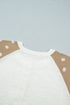 Polka Dot Button V Neck Long Sleeve Sweater