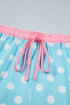 Polka Dot Contrast Trim Active Two Piece Short Set