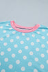 Polka Dot Contrast Trim Active Two Piece Short Set