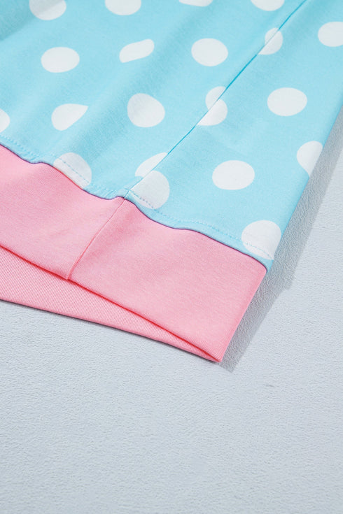 Polka Dot Contrast Trim Active Two Piece Short Set