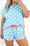 Polka Dot Contrast Trim Active Two Piece Short Set